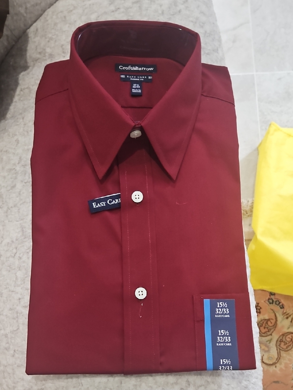 croft & barrow Men's Burgundy Dress Shirt